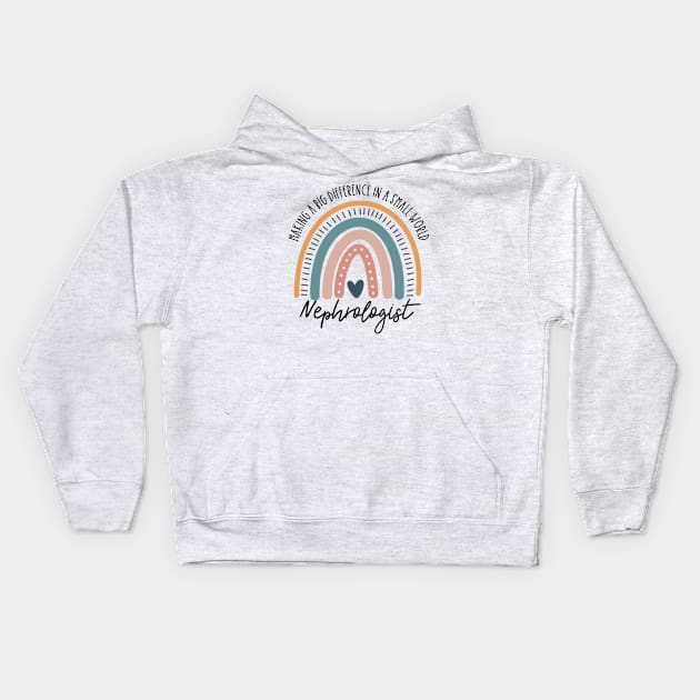 Nephrologist Rainbow Boho Kids Hoodie by IndigoPine